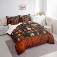 thumbnail image 3 of jejeloiu Retro Library Bookcase 7-Piece Twin Bedding Sets,Vintage Books Bedding Comforter Set,Brown Bookshelf Sheet Sets For Men Women,Breathable Home Decor Reversible, 3 of 8