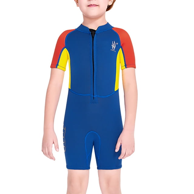 Soidarity Trajes de neopreno para niños, traje de buceo con protección solar, traje de baño de una pieza de nailon de neopreno ultrafino para jóvenes, Deportes acuáticos naranja XL Soidarity OD003672-09