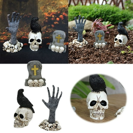 

Crow Hand Ornaments Set Creative Home Garden Potted Decoration