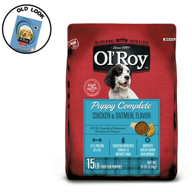 Ol' Roy Puppy Complete Chicken & Oatmeal Flavor Dry Dog Food, 15 lb