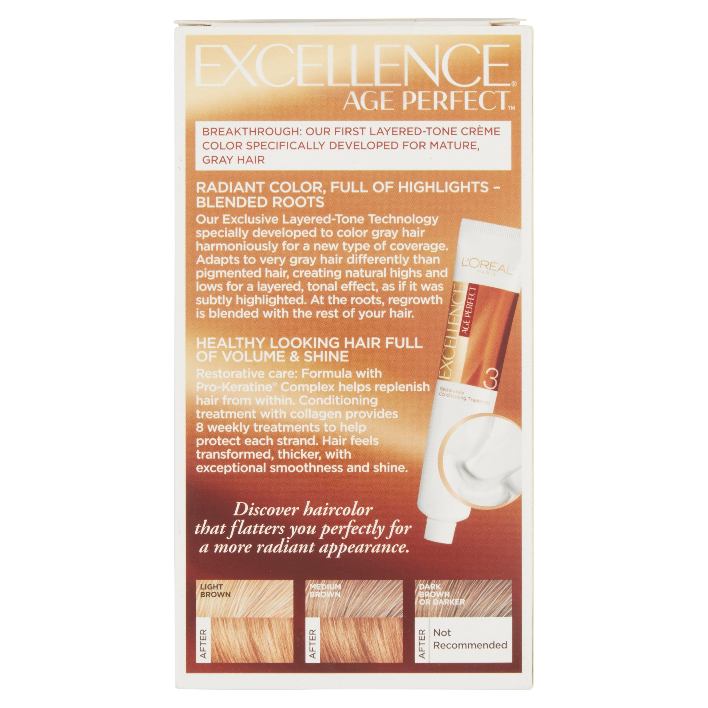 L'Oreal Paris Age Perfect Permanent Hair Color Kit, 6N Lights Soft Golden Brown