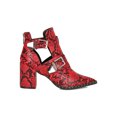 thumbnail image 2 of Women Side Cutout Buckled Strap Studded Pointy Toe Booties 18623, 2 of 6