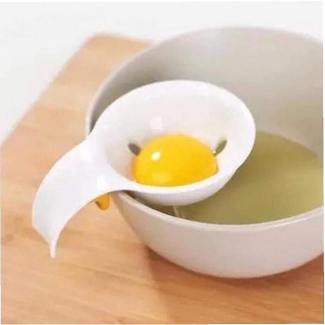 Cocina plástico huevo yema clara separador huevo divisor novedad Gadgets herramientas de cocina (blanco) (1pc) Kuyhfg Bienvenido a Kuyhfg