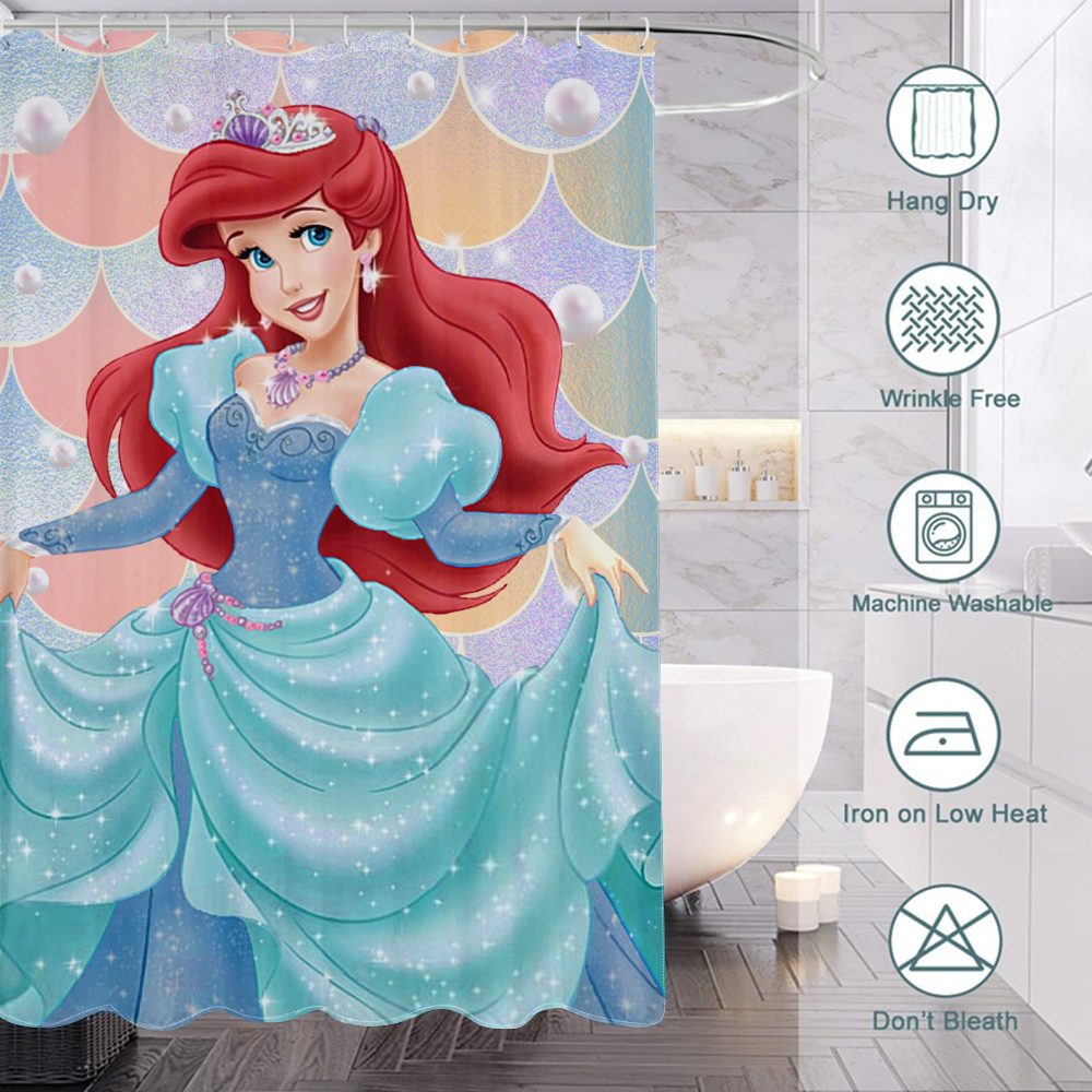 Shower Curtain S90*180cm The Little Mermaid Bathroom Decor Ariel