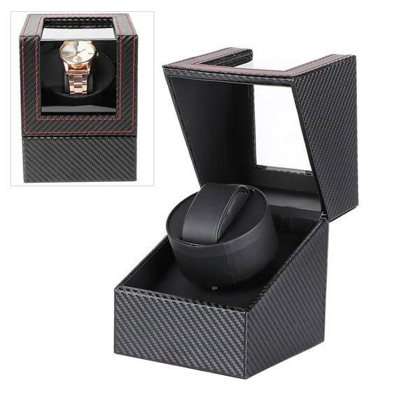 Automatic Watch Winder Single Watch Winder Leather Watch Winder Mechanical Watch Winder Single Automatic Watch Winder With Quiet Motor Wristwatch Display Case Box 100-240V US
