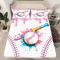 thumbnail image 2 of jejeloiu Baseball Game Gaming Twin Sheet Sets,Colorful Splashing Ink Bedding For Kids 3 Pieces, 2 of 7