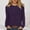 Purple, variant on Aobny Long Sleeve Fall Tops for Women 2025 Crew Neck Orange Shirts with Pocket Pullover Waffle Knit Women's Plus Size Tops,XL