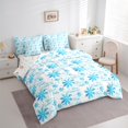 thumbnail image 3 of Homewish Merry Christmas Bedding Comforter Set 7-Piece for Female Men Teens,Blue White Snowflakes King Bedding Sets,Xmas Festival Ultra Soft Bed Sheets,Super Cozy Room Decor,Reversible, 3 of 8
