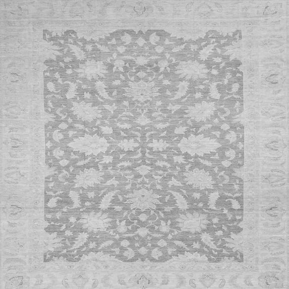 Ahgly Company Indoor Square Oriental Gray Traditional Area Rugs, 7' Square
