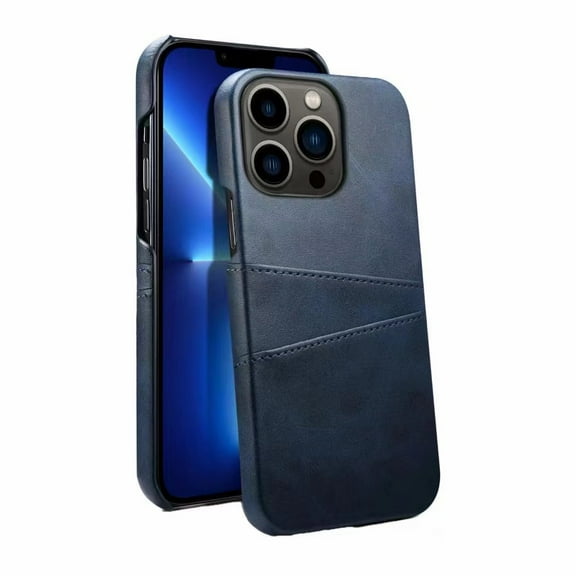 TECH CIRCLE PU Leather Card Case For iPhone 15 Pro,Slim Lightweight Soft Back Cover Grip Protective Classic Business Women Men Cases with Card Slot for Apple iPhone 15 Pro 6.1" 2023,Royalblue
