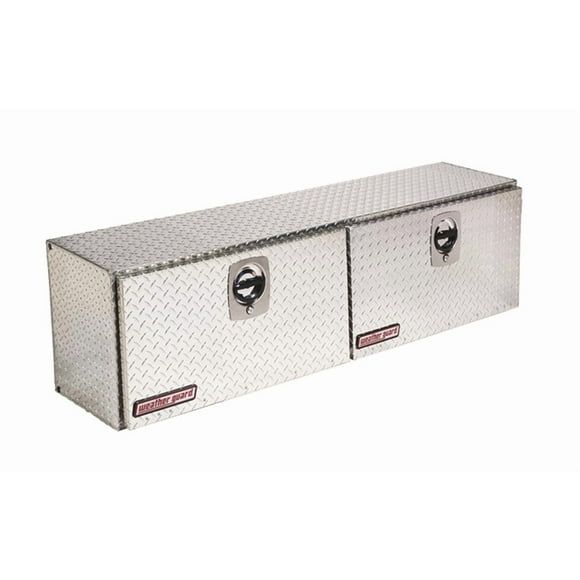 Weather Guard Tool Box 364-0-02 Hi-Side; Top Side; 2 Doors; Diamond Tread; Bright; Aluminum; With Aluminum Bed Upfit Kit