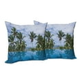 thumbnail image 6 of Ambesonne Tropical Throw Pillow Cover 2 Pack, Infinity Pool Palm, 16", Blue Green White, 6 of 6
