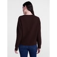 thumbnail image 4 of Scenario Women's Waffle Knit Crewneck Tee with Long Sleeves, Sizes XS-XXXL, 4 of 6