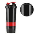 thumbnail image 4 of Botella coctelera de 3 capas a prueba de fugas, taza mezcladora deportiva de plástico portátil con cápsulas de proteína en polvo, caja roja, 4 of 10