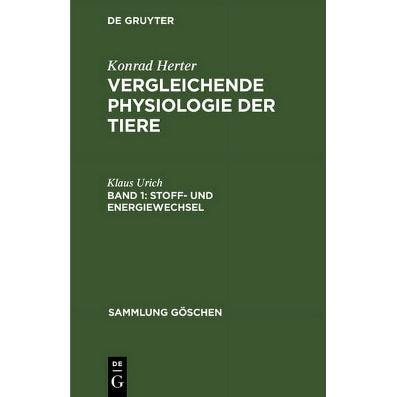 Sammlung Göschen: Stoff- und Energiewechsel (Hardcover)
