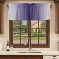thumbnail image 6 of Purple Grey Ombre Curtain Valances for Windows, Kitchen Valance Window Treatments Panel 2 Pack, Farmhouse Gradient Minimalist Rod Pocket Short Curtains for Bathroom Bedroom 42 x 18 Inch, 6 of 8