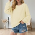 thumbnail image 4 of Lightweight Fall Basic Sweatshirts for Women 2025 Long Sleeve Crewneck Relaxed Fit Plain Sweatshirt Pullover Tops, 4 of 5
