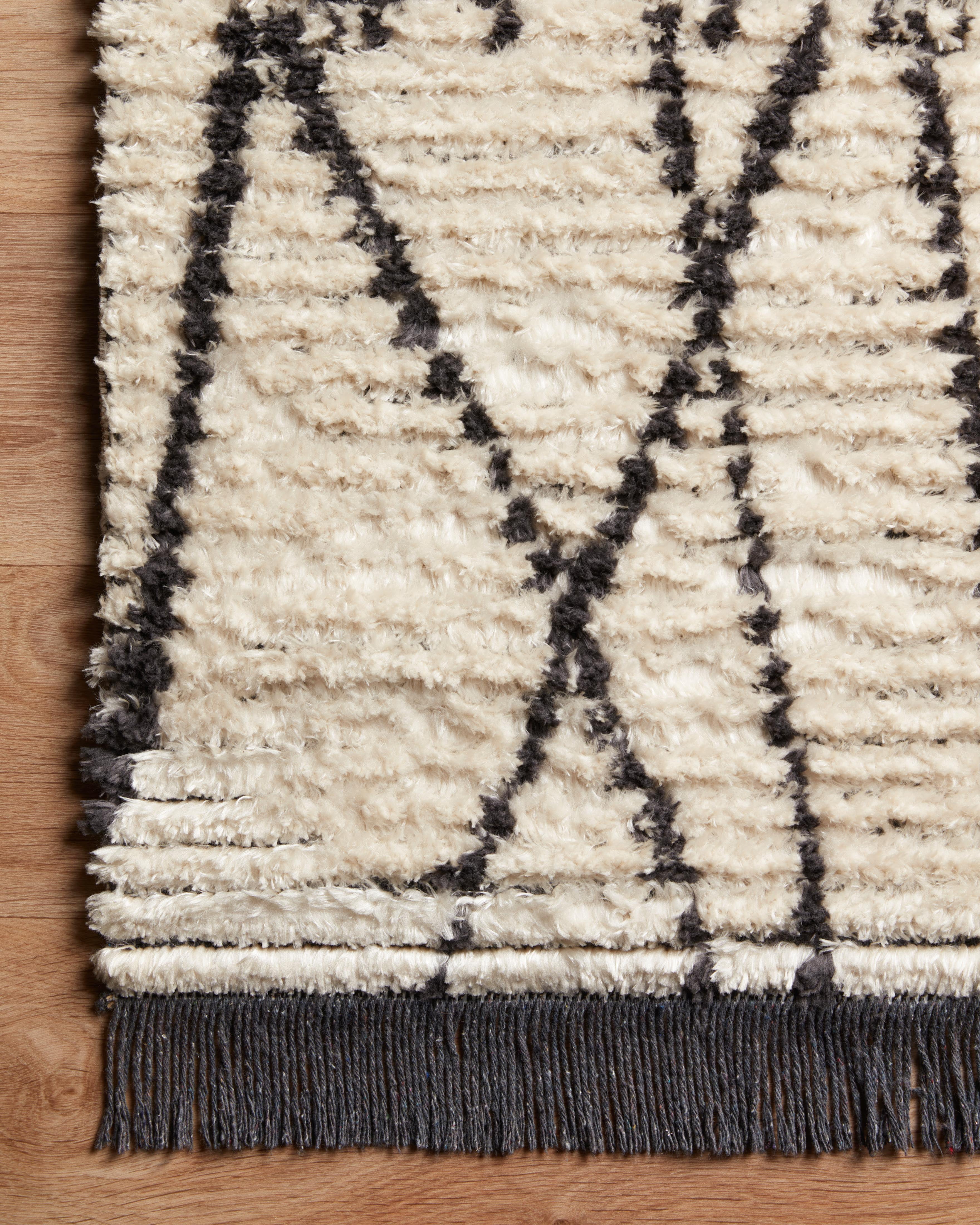 Chris Loves Julia x Loloi Alice Cream/Charcoal 2'-7" x 12'-0" Area Rug