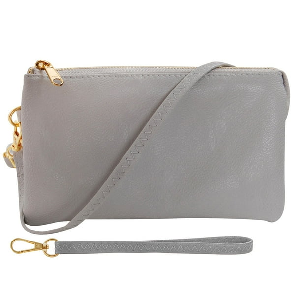 Humble Chic Vegan Leather Crossbody Wristlet Bag or Small Purse Clutch