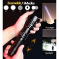 thumbnail image 3 of Linternas LED superbrillantes de 15000 lúmenes, linterna táctica recargable por USB de alta potencia con XHP99, 5 modos para acampar, senderismo, emergencias con bate UNOIU, 3 of 5