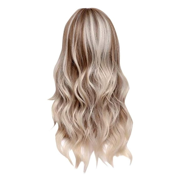 UTOURS Headband Wigs Women's Gray Light Brown Gradient Micro Curl Head Set Wavy Curl Wig Hair Wigs Brown
