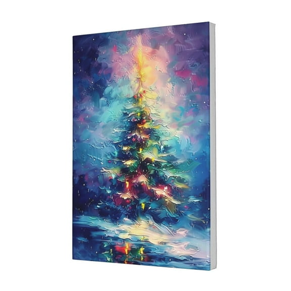 12x18 inch Canvas Picture Wall Art Warm Christmas Tree Prints,Bar,Living Room,Lounge Wall Decor Prints Poster,Enchanting Christmas Tree Modern Art Painting,Gift For Christmas Tree Enthusiast