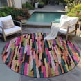 thumbnail image 6 of Addison Rugs Chantille Indoor/Outdoor Transitional Stripes Pink Washable Round Rug, 8' x 8', 6 of 6