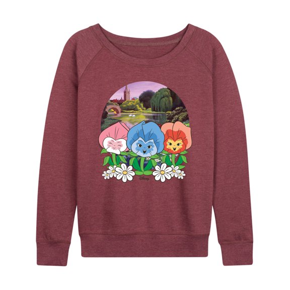 Disney - Alice in Wonderland Lightweight French Terry Wide Neck Long Sleeve Graphic Shirt
