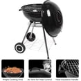 thumbnail image 3 of WYDK 18 inch Portable Charcoal Grill, Stainless Steel BBQ Kettle Charcoal Grill with Wheels and Storage Holder for Camping, Picnic, Barbecue, Party, Outdoor Activities, 3 of 7