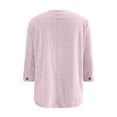 thumbnail image 5 of APEXFWDT Women's Eyelet 3/4 Sleeve Blouse Plus Size Dressy Casual Shirt,S,Pink, 5 of 8
