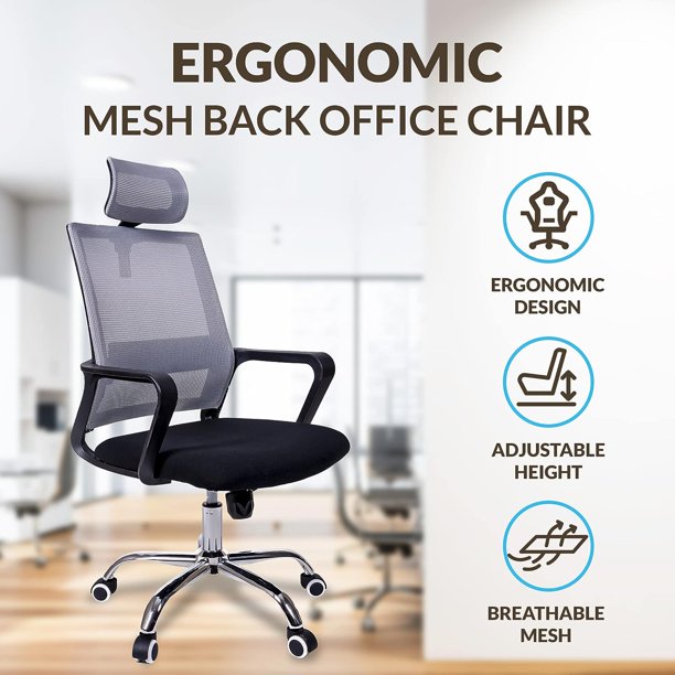 US Office Elements Ergonomic Office Chair with Lumbar Support, High