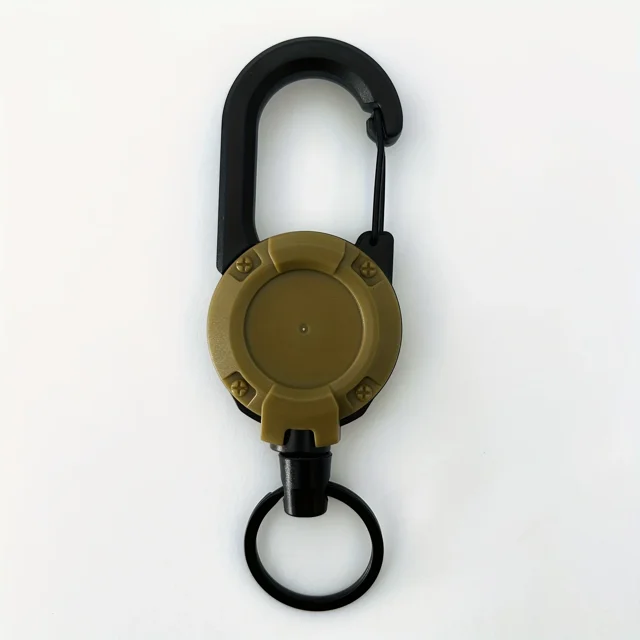 Porte-clés à Enrouleur de Badge Rétractable, Mousqueton Robuste avec Pince pour Clés, Cartes d'Identité et Sacs d'Extérieur