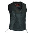 thumbnail image 1 of Chaleco de cuero Daniel Smart para mujer con cuello abierto y cordones laterales, 1 of 7