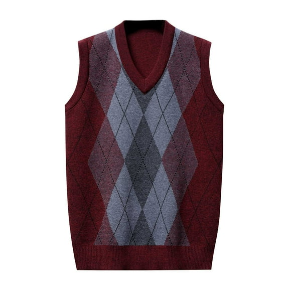 JIKNTTR Men's Pullover Sweater Vest Sleeveless V-Neck Knitted Vest Casual Sweaters Top Comfy Knitwear Vest