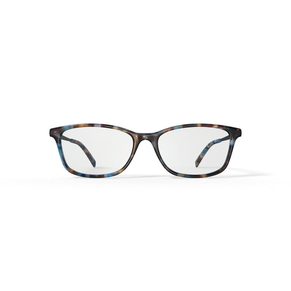Hard Candy Women's Sweet as Pie Rectangular Prescription Eyeglasses with Case, Blue Tortoise