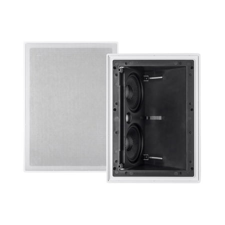 UPC: 0889028017357 | Monoprice 2-way Carbon Fiber In-Wall Surround Speaker – Dual 5.25 Inch (Single) Vari-Angled With Paintable Grille – Alpha Series