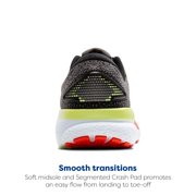 Brooks Men’s Ghost 16 Neutral Running Shoe - Black/Mandarin Red/Green - 7.5 Medium