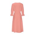 thumbnail image 6 of Lovskoo 2024 Wedding Guest Dresses for Women Evening Gown Trendy Half Sleeve V-Neck Loose Solid Ankle Dress Long Split Cocktail Dresses 2023 Pink, 6 of 7