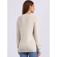 thumbnail image 3 of DARING DIVA Women's Pullover Long Sleeve Crew Neck Knit Sweater Tops XS Apricot, 3 of 6