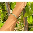 thumbnail image 3 of Emerald with CZ diamond bezel set tennis Bracelet,14K Gold plated Emerald Bracelet Emerald Bracelet, Emerald Bracelet gift for her, 3 of 4