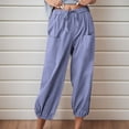 thumbnail image 2 of Sngxgn Women's Casual Elastic Waist Comfy Wide Leg Pants with Pockets(Blue,XXXL), 2 of 8