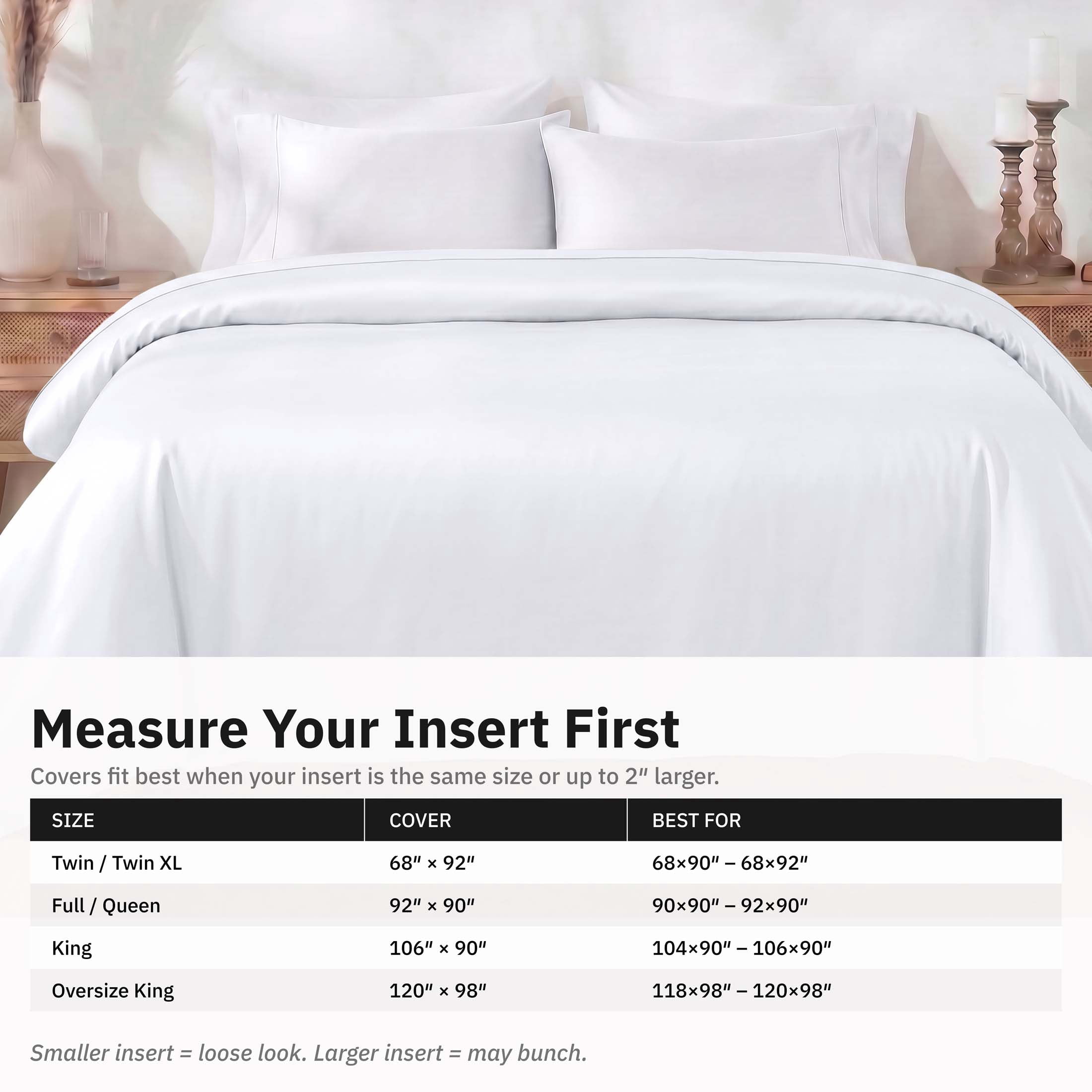 California Design Den White Duvet Cover King - 400 Thread Count 100% Cotton, Quality Comforter Cover, Soft Sateen, Bright White