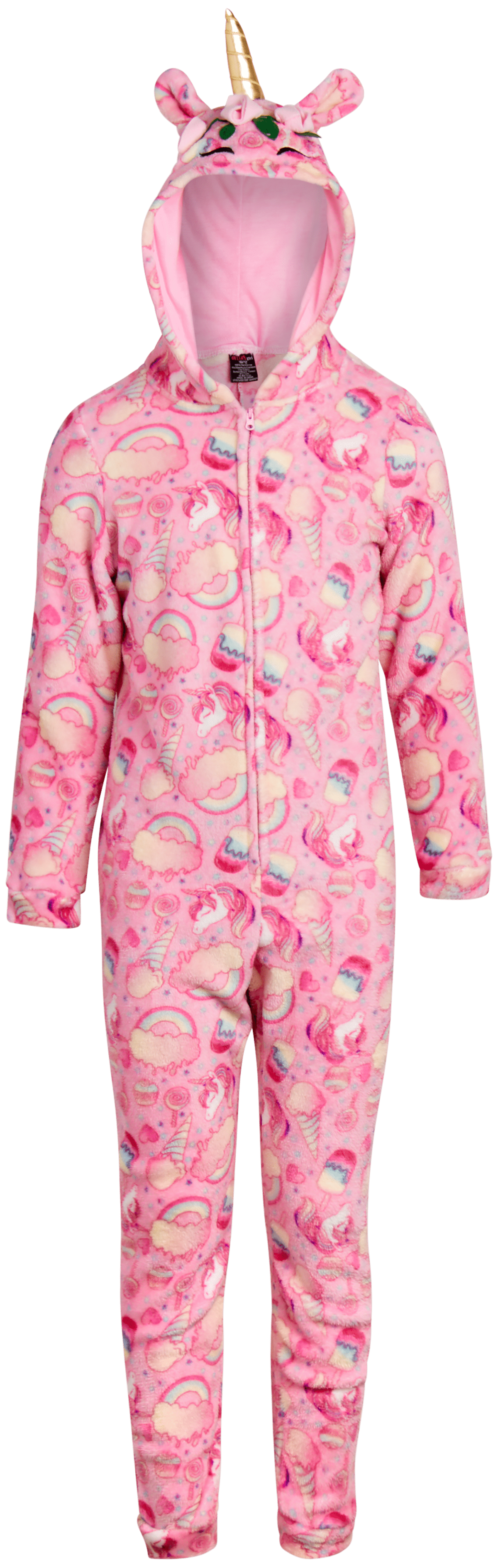 dELiAs Girls’ Pajamas Plush Fleece Sleepwear Onesie with 3D Critter