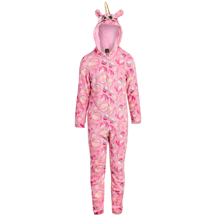 dELiAs Girls’ Pajamas Plush Fleece Sleepwear Onesie with 3D Critter