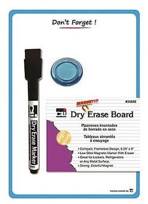 6.25" X 9" Magnetic Mini Dry Erase Boards Blue Frame (Pack of 8)