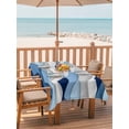 thumbnail image 2 of Outdoor Table Cloth with Umbrella Hole and Zipper, Blue White Ombre Waterproof Rectangle Tablecloth 60"x102", Modern Geometric Moire Abstract Art Washable Table Cover for Outside Party Patio Picnic, 2 of 8