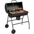 thumbnail image 2 of Outsunny Barrel Charcoal BBQ Grill with 420 sq.in. Cooking Area, Wheeled Outdoor Barbecue, Black, 2 of 9