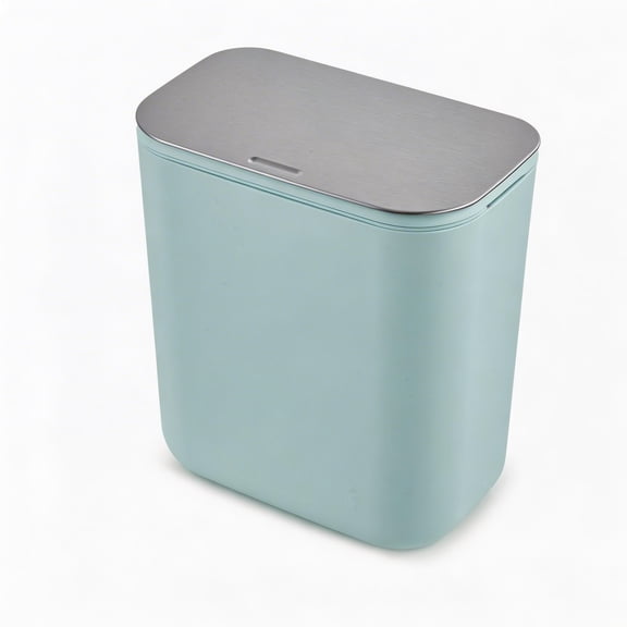 Wall Mounted Trash Can - Under Cabinet Compost Bin with Stainless Steel Lid, Space Saving Kitchen Garbage Can for Cabinet Door, Sink, RV, Office