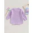 thumbnail image 4 of Liacowi Baby Boys Girls Sweatshirts Rompers Flower Print Crew Neck Long Sleeve Knit s Infant Fall Jumpsuits Newborn Casual One Piece Bodysuits 0-24M, 4 of 7
