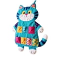 thumbnail image 2 of Cat-Shaped Patchwork Wall Organizer, 27.6x15.7 Inch Hanging Storage Pouch with Multiple Pockets for Keys & Tools, Canvas Entryway Decor B, 2 of 8